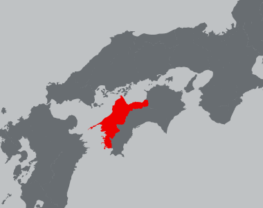 愛媛県の位置を示す地図